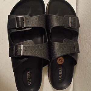 Guess Dark Gray Buckle Sandals